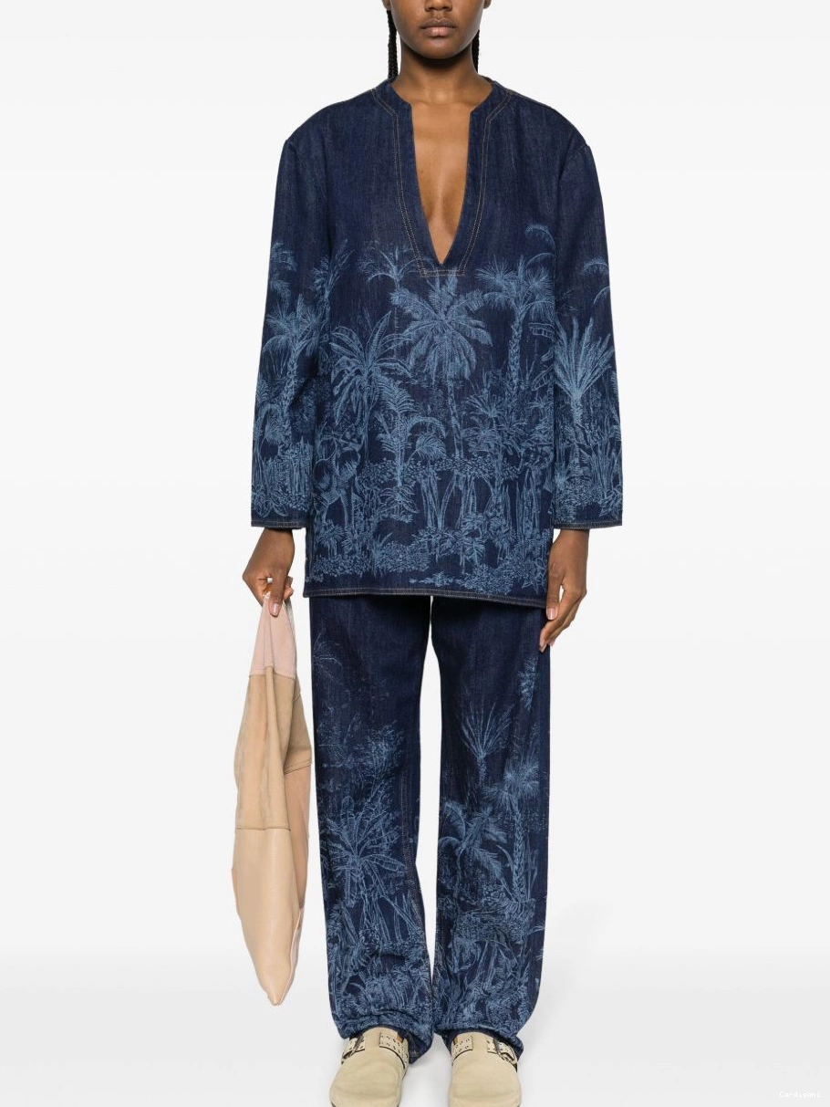 Affordable denim Jungle Toile Alanui de Jouy tunic Women 0325